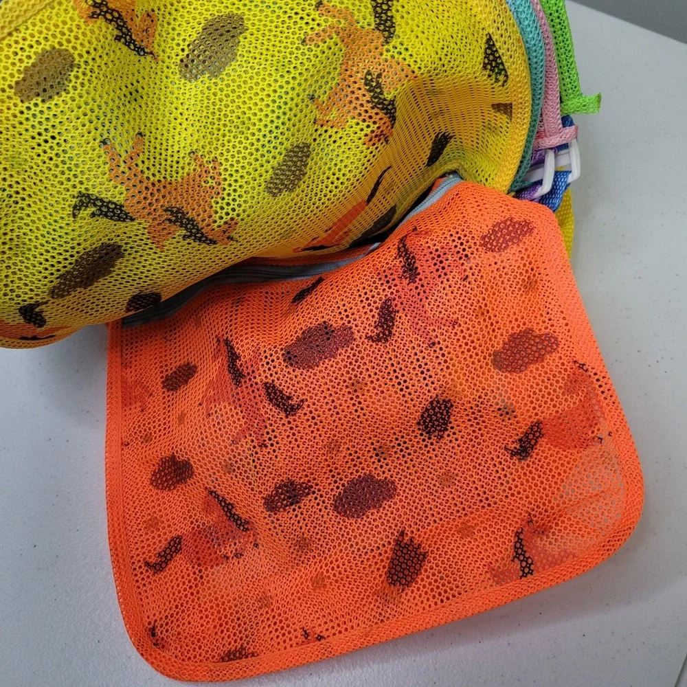 Kids Mesh Beach Bags Toys Shells Organizer Zipper Assorted Colors Set of‎ 18